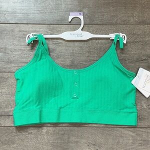 Tranquil True Green Ribbed Bra